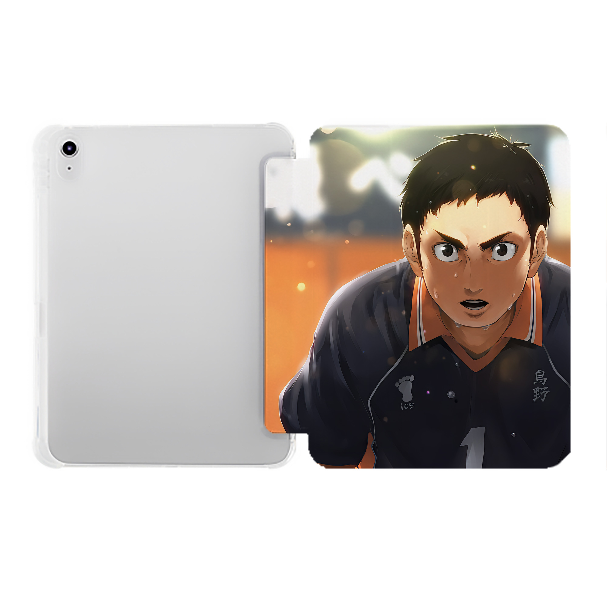 （画像用） ハイキュー!! Haikyu!! IPad ケース ペン収納付き 三つ折りスタンド PUレザー×シリコン 対応機種9.5/10.5/10.9インチ